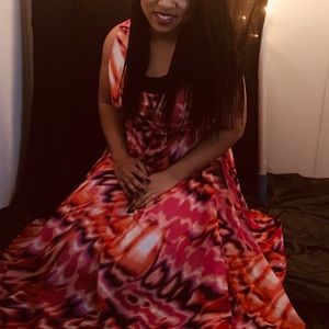 Orange/red multicolored dress